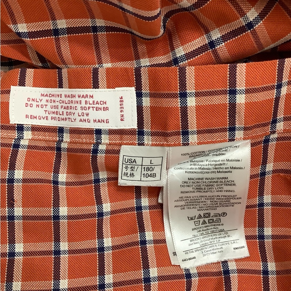 Brooks Brothers Men’s Supima The Original Polo Shirt Checkered plaid - Picture 6 of 6